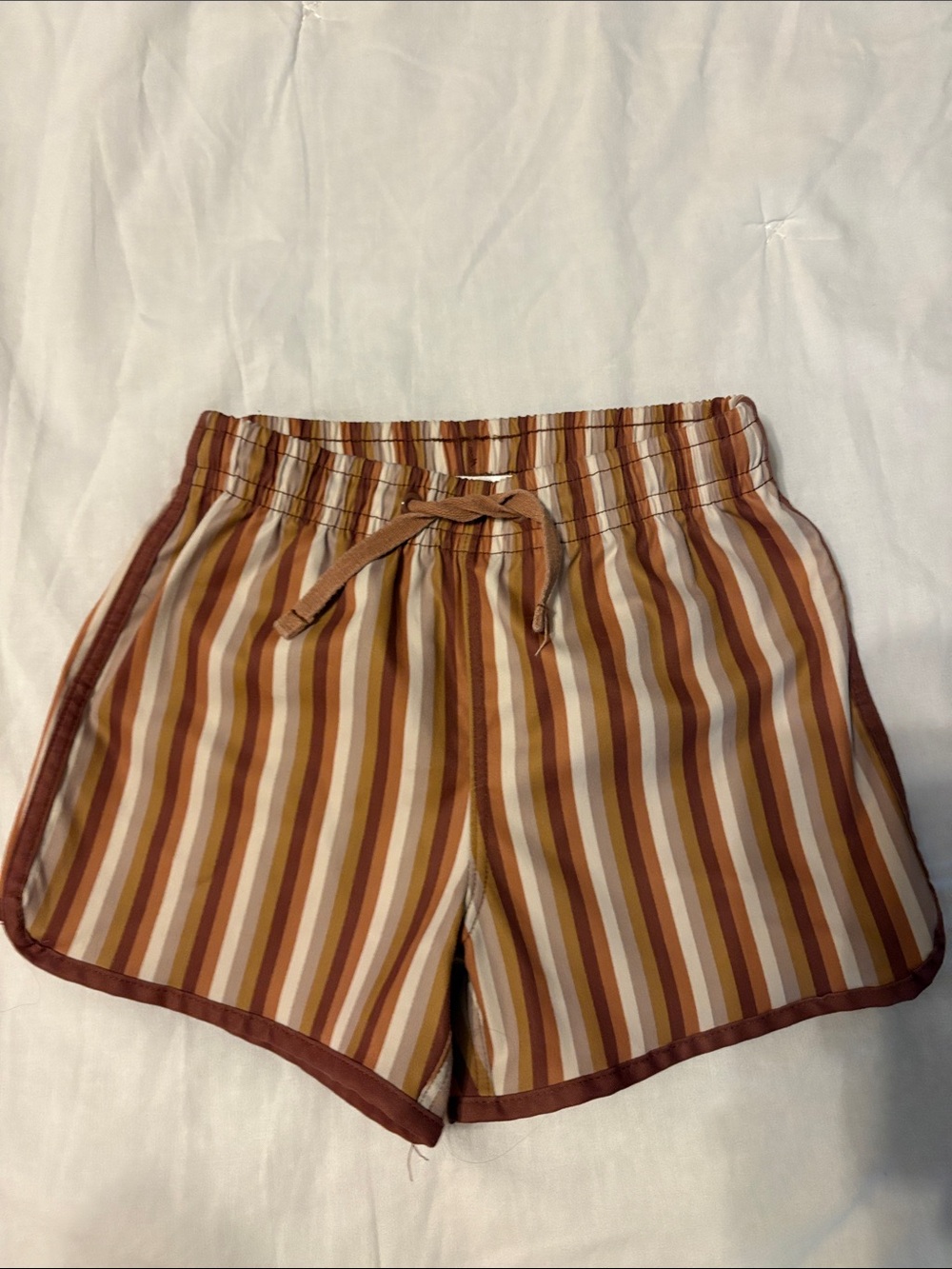 Rylee and Cru striped swim trunks 4-5